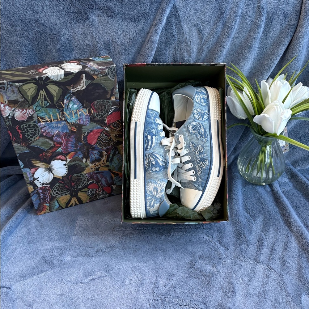 SOLD Valentino Blue Butterfly Sneakers